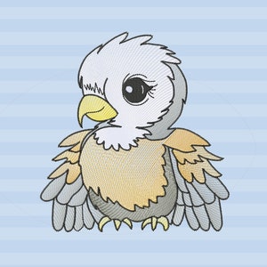 Cute Baby Eagle Machine Embroidery Design, Sketch Embroidery Patterns, Cartoon Eagle Pes Files, Baby Embroidery Files