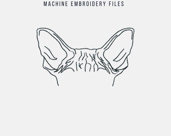 Sphynx Cat Sketch Machine Embroidery Design: Multiple Sizes (Digital Files)