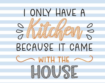 Funny Machine Embroidery Designs for Kitchen Towels, Kitchen Embroidery Patterns With Low Stitch Count, Dish Towel Embroidery Pes Files,