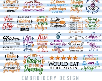 Funny and Rude Kitchen Machine Embroidery Designs Bundle, Adult Humor Embroidery Patterns, Sarcastic Embroidery Sayings, Dish Towels Pes,