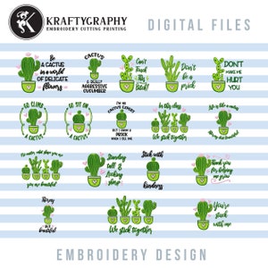 Funny Cactus Machine Embroidery Designs, Snarky Embroidery Stitches, Cactus plant Embroidery Pes Files, Rude Embroidery Patterns, Bundle