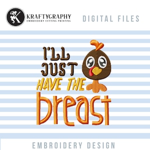 Funny Turkey Baby Embroidery Design: Thanksgiving Bib Pattern (Machine Files)