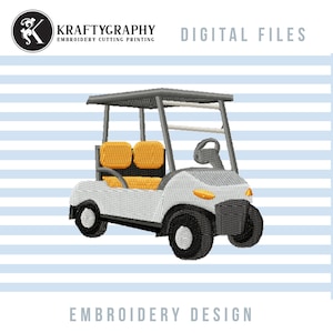Golf Cart Machine Embroidery Designs, Club Car Embroidery Patterns, Golf Vehicle Pes Files, Golf shirt, golf towel