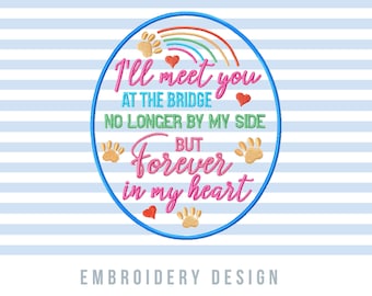 Pet Memorial Machine Embroidery Design: Dog or Cat Loss Sayings