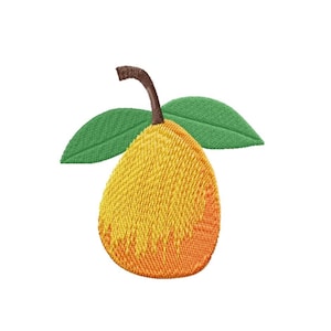 Simple Mango Machine Embroidery Design: Fill Stitch, 9 Sizes