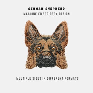 Schäferhund Bunter Gesicht Maschinenstickerei: Füllstich und Applikation
