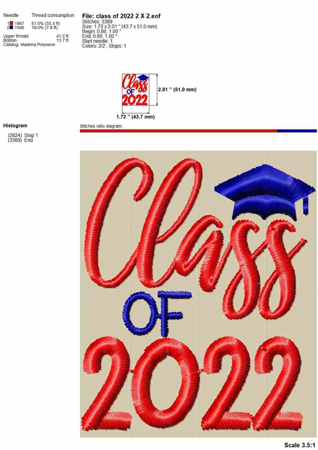 Class of 2022 machine embroidery designs graduation cap  etsy