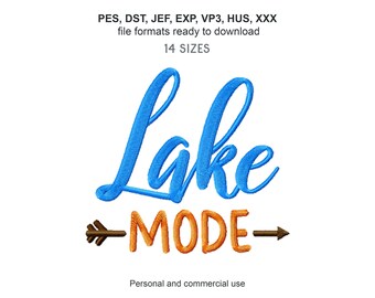 Lake Mode Embroidery Design: Summer Vacation Pattern (Machine Files)