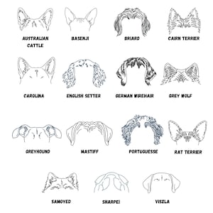 15 Dog Ears Outline Embroidery Designs Bundle (Digital File)