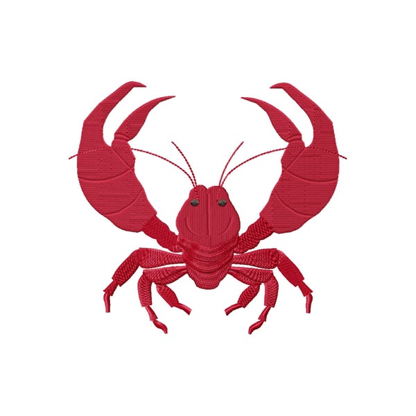 Boiled Crawfish Embroidery Design, Crawfish With Raised Claws Embroidery Patterns, Red Crawfish Pes, Cajun Hus, Louisiana, Acadian