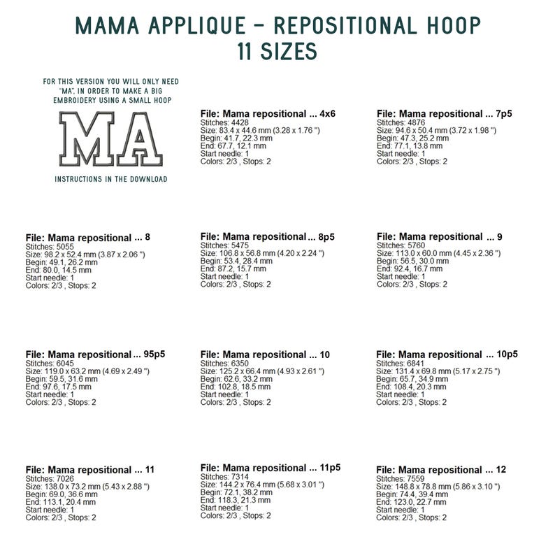 Mama Applique Machine Embroidery Designs With Repositional PES Files ...