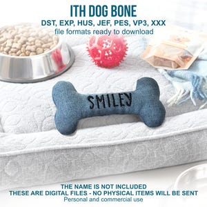ITH Dog Bone Machine Embroidery Design, Plush Toy (6 Sizes) Instant Download