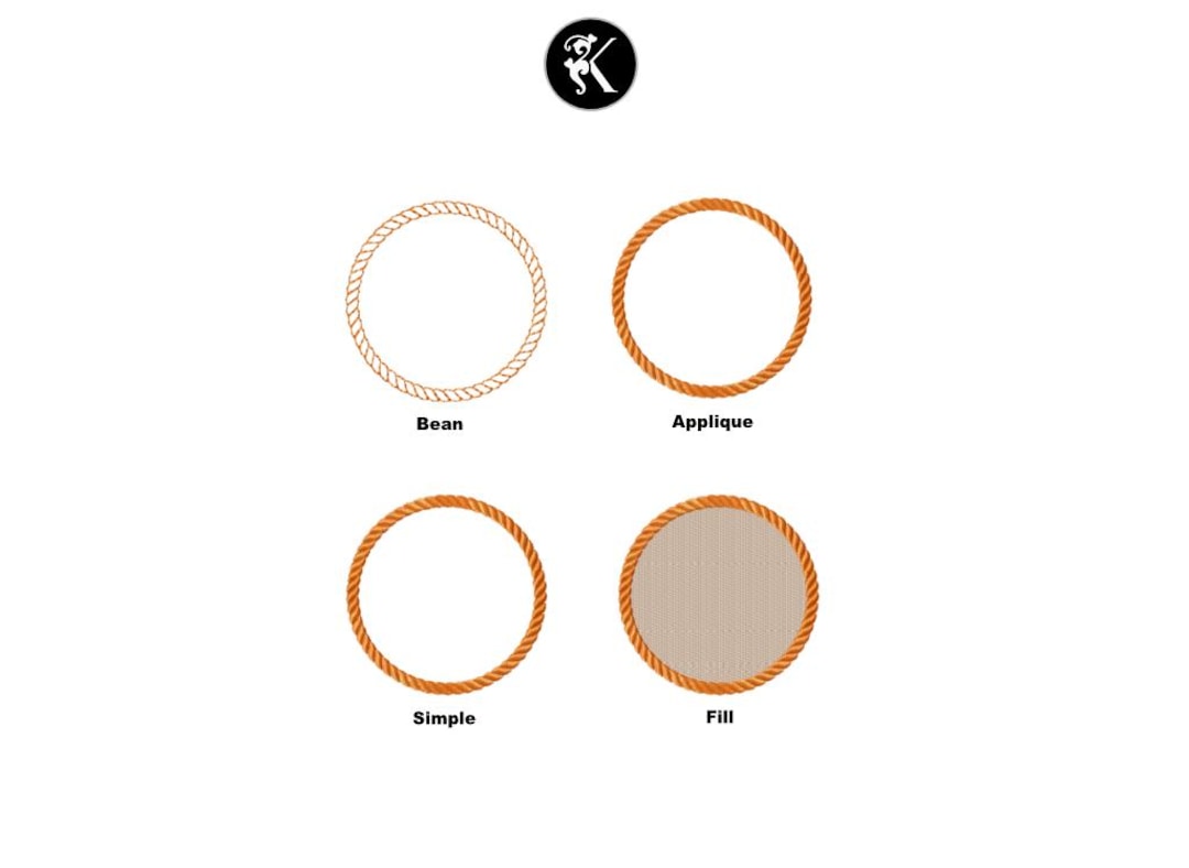 Rope Circle Machine Embroidery Designs | Fill, Applique, Bean Native BX ...