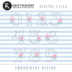 Hand Embroidery Floral Font Design: Alphabet and Numbers with Flowers