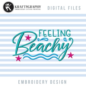 Beach Machine Embroidery Design, Vacation Patterns: 2in - 4in