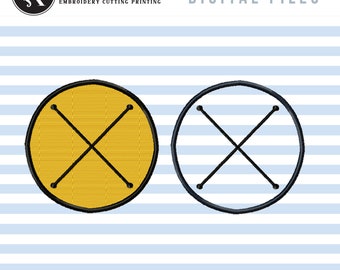 Round Patch Embroidery Design: Applique Fill Stitch (Machine Files)