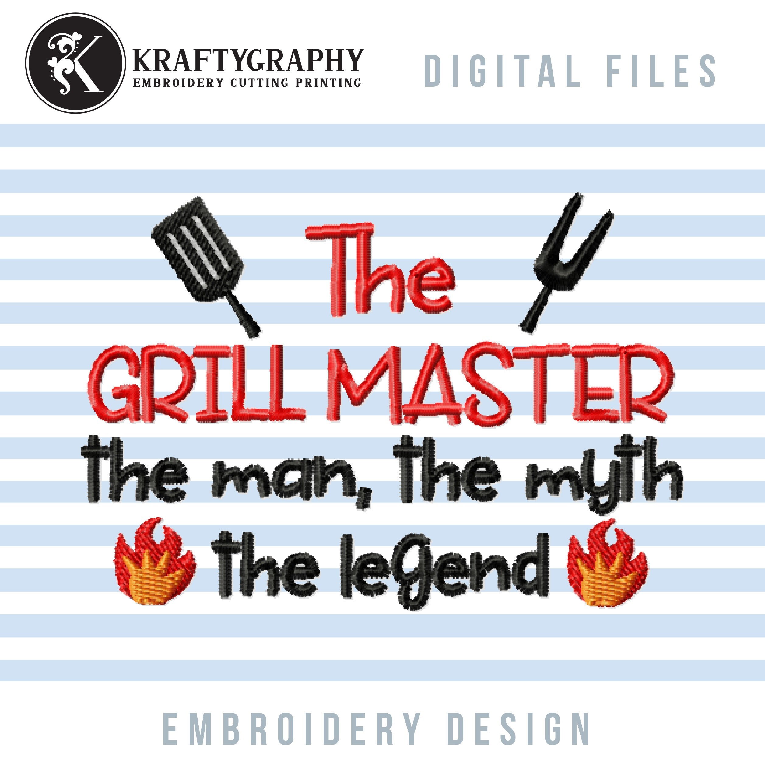Men Grill Apron Machine Embroidery Designs Bbq Embroidery Etsy