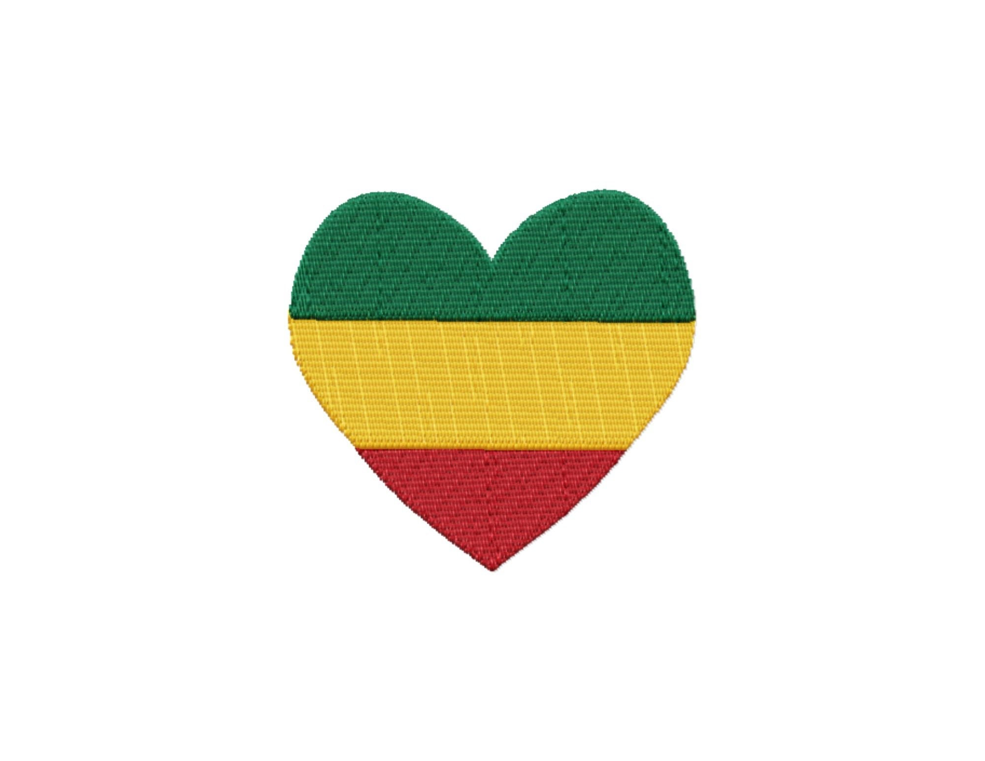 Mini African Heart Machine Embroidery Design, Fill Stitch: 0.5in - 3in ...