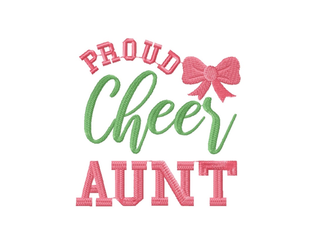 Cheer Aunt Machine Embroidery Designs, 8 Sizes Etsy