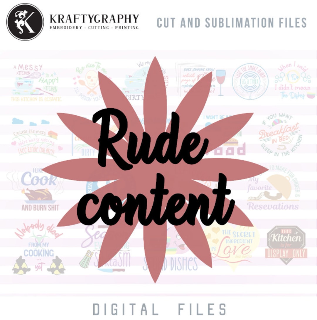 Rude Hilarious Kitchen Towels SVG Bundle, Funny Kitchen Sayings PNG