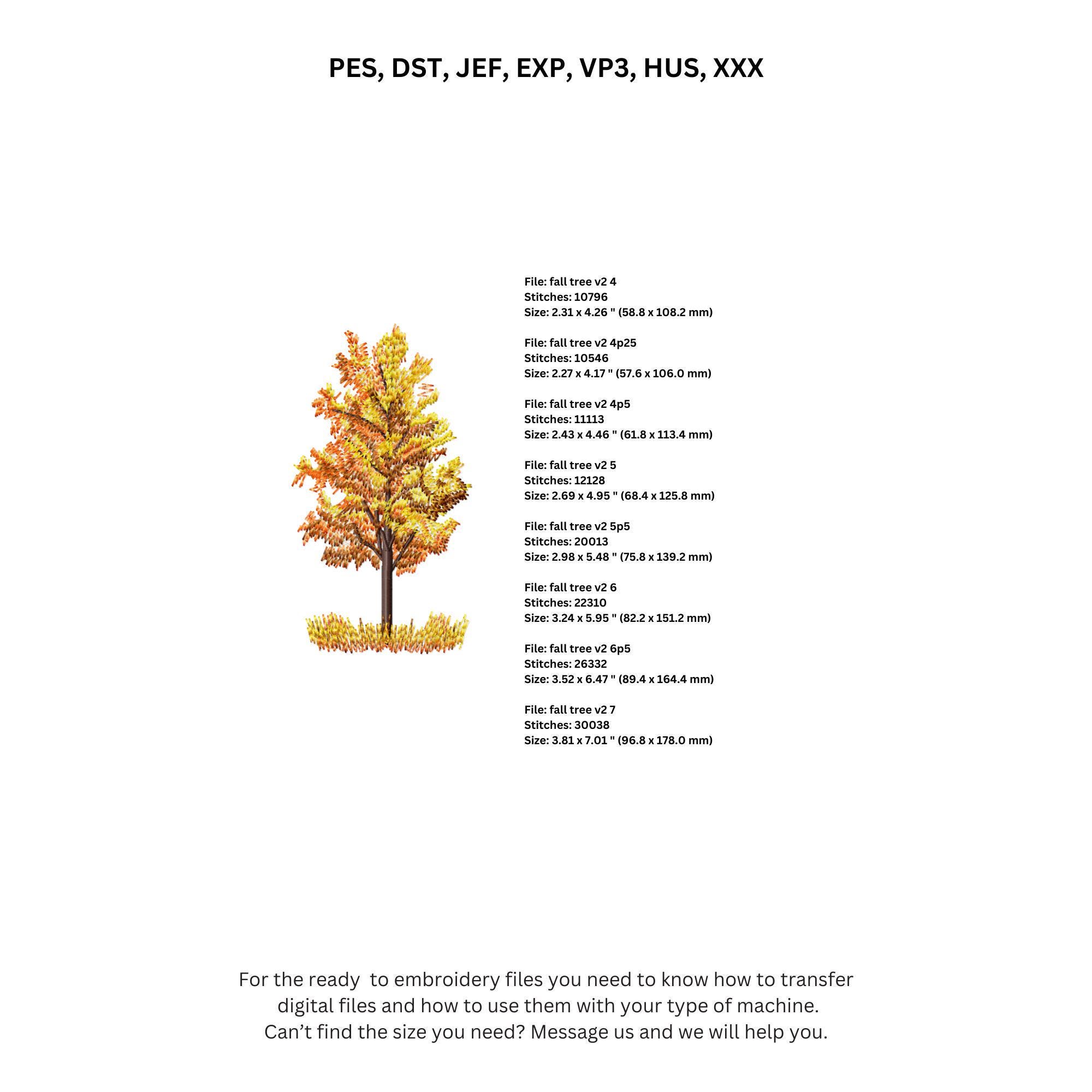 Fall Realistic Tree Machine Embroidery Design: Autumn Sketch for ...