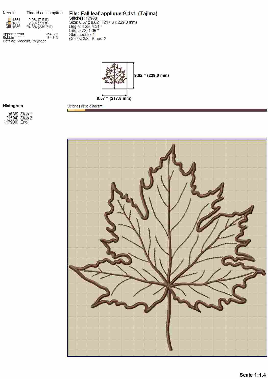 Fall Leaf Applique Machine Embroidery Design, Multiple Sizes - Etsy