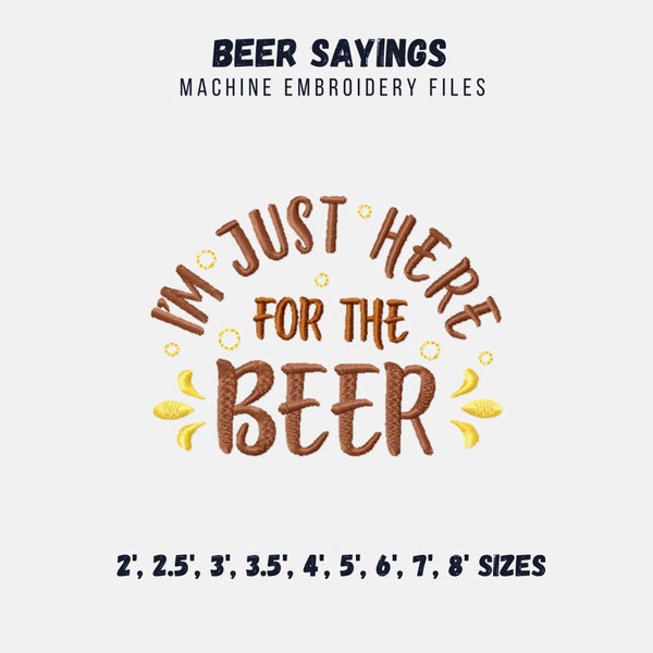 Beer machine embroidery design, St. Patrick embroidery patterns, drinking embroidery files, beer quote funny