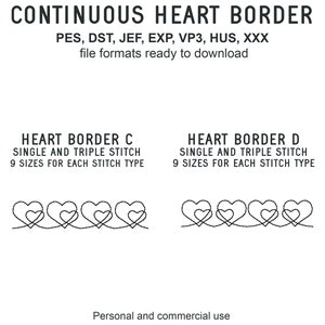 Heart Border Machine Embroidery Designs: Continuous Edge