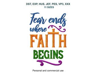 Faith Machine Embroidery Designs, Bible Verses Patterns: 3in - 12in