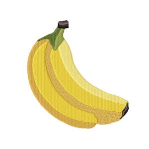 Simple Bananans Embroidery Design for Machine, Fill Stitch With 9 Sizes