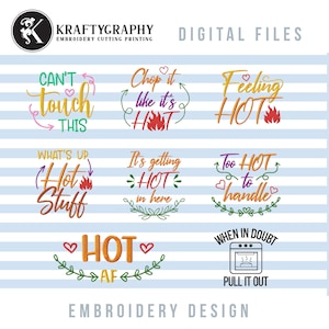 Funny Kitchen Sayings Embroidery Designs: Pot Holder Patterns (Digital Machine Files)