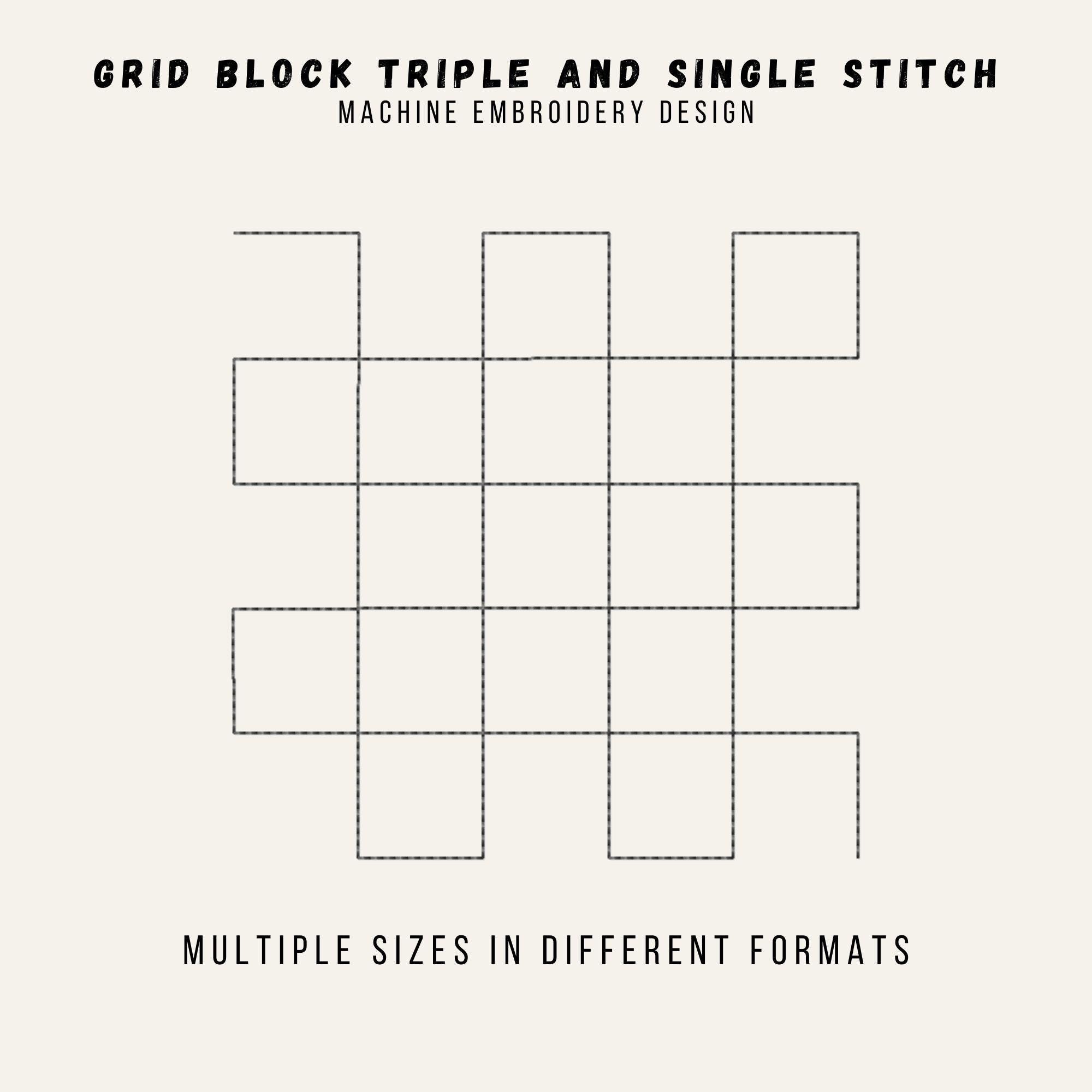 Grid Quilt Machine Embroidery Design: Square Pattern Single and Triple ...