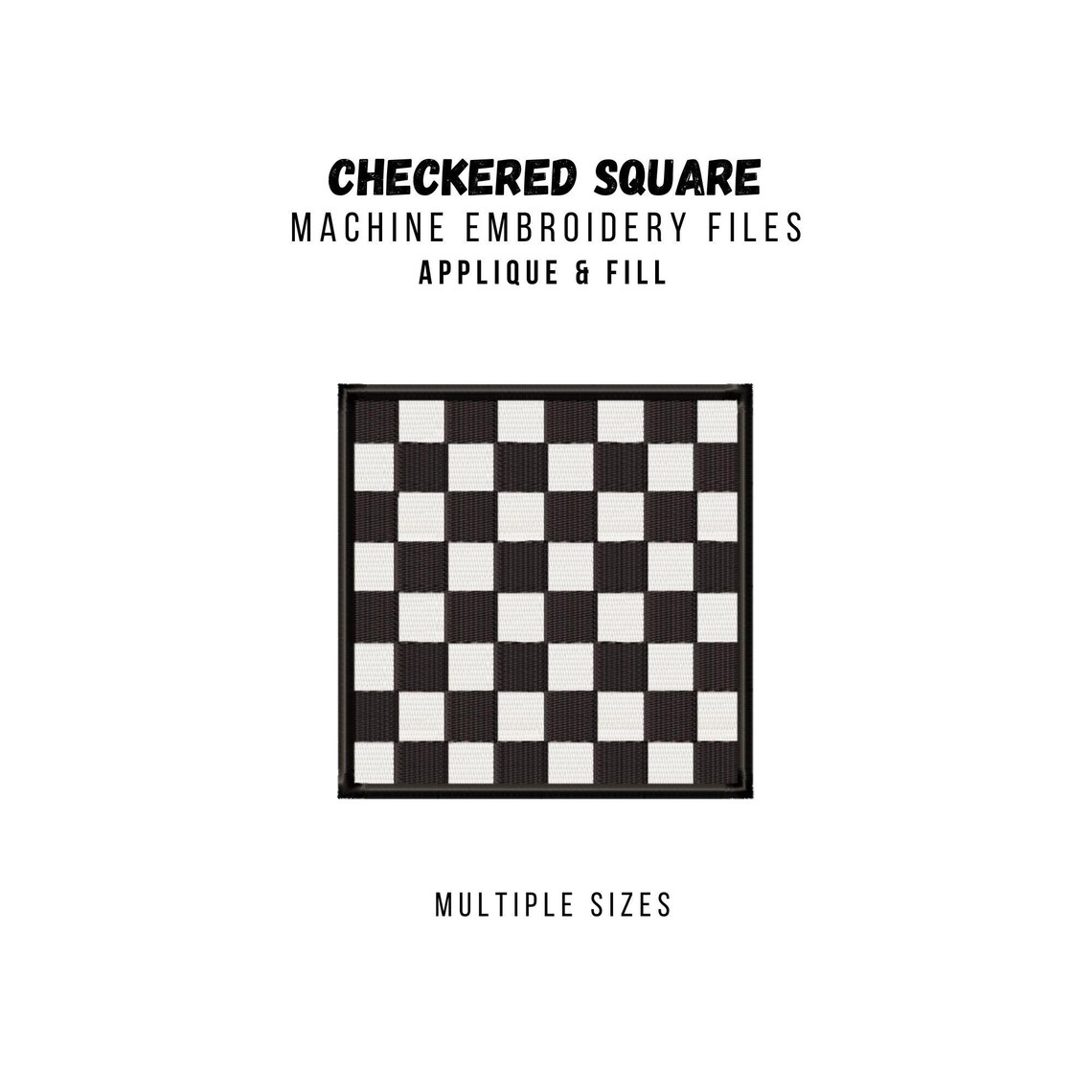 Checkered Square Machine Embroidery Design, Fill and Applique: 1in ...