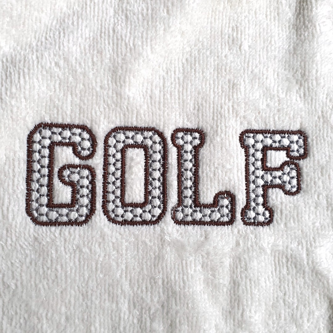 Golf Embroidery Font for Machine Embroidery, Golf Bag Embroidery
