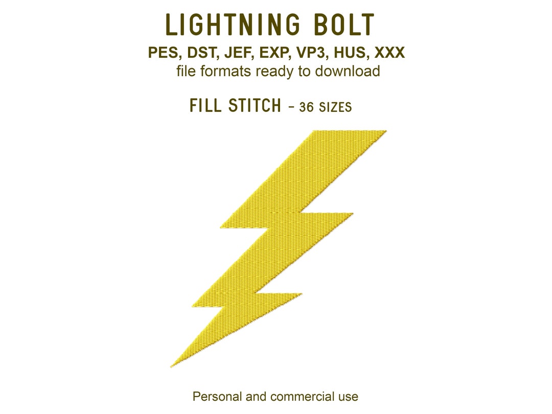 Lightning Bolt Machine Embroidery Designs, Mini Lightning Bolt