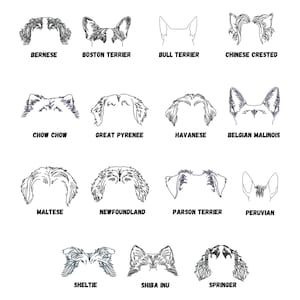 15 Dog ears machine embroidery designs bundle, VOL 3, dog breeds embroidery patterns for dog lovers, dog outline pes embroidery files