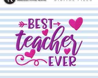 Best Teacher Machine Embroidery Designs, Teacher Appreciation Embroidery Patterns, Cute Teacher Pes Files, School Embroidery Sayings,