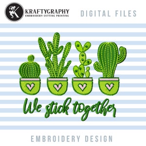 Cactus Embroidery Designs: Succulent Machine Files (Digital Download)