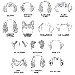 Dog Ears Machine Embroidery Designs Bundle: 14 Dog Outline Patterns