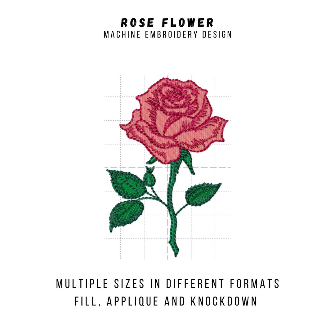 Personalized Roses Machine Rose Machine Embroidery Design: Applique, Fill, Knockdown (digital ...