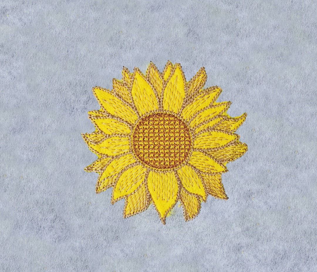 Sunflower Applique Embroidery Design for Machine, Sun Flower Embroidery ...