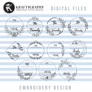 Family Name Frame Machine Embroidery Designs Bundle, Family Sign Embroidery Patterns, Succulent Pes Files, Tropical Jef, Butterfly Hus,