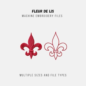 Mini motif de broderie fleur de lys, broderie appliquée à télécharger, motifs de broderie symbole cajun, broderie de Pes de Louisiane, mardi gras