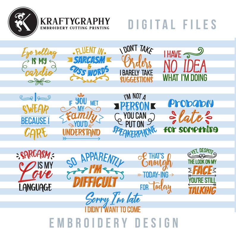 Inappropriate Trendy Embroidery Designs Bundle Hilarious Etsy
