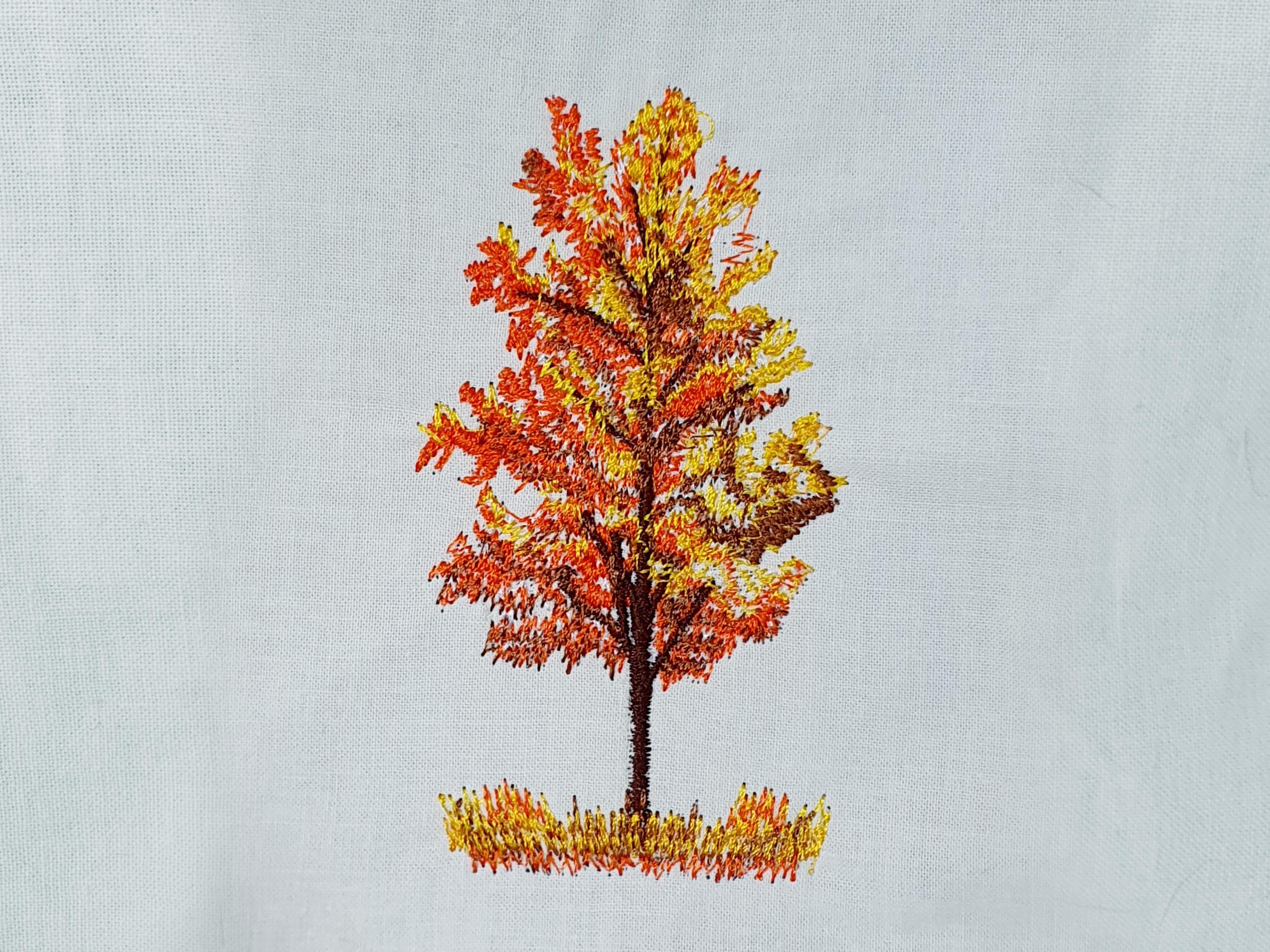 Fall Realistic Tree Machine Embroidery Design: Autumn Sketch for ...