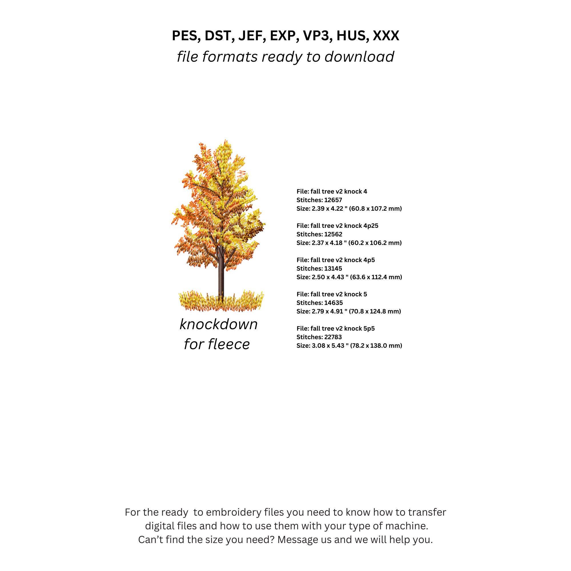 Fall Realistic Tree Machine Embroidery Design: Autumn Sketch for ...