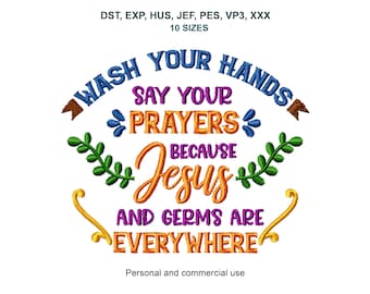 Wash Your Hands Machine Embroidery Designs, Kitchen Towels Sayings, Home Decor Patterns