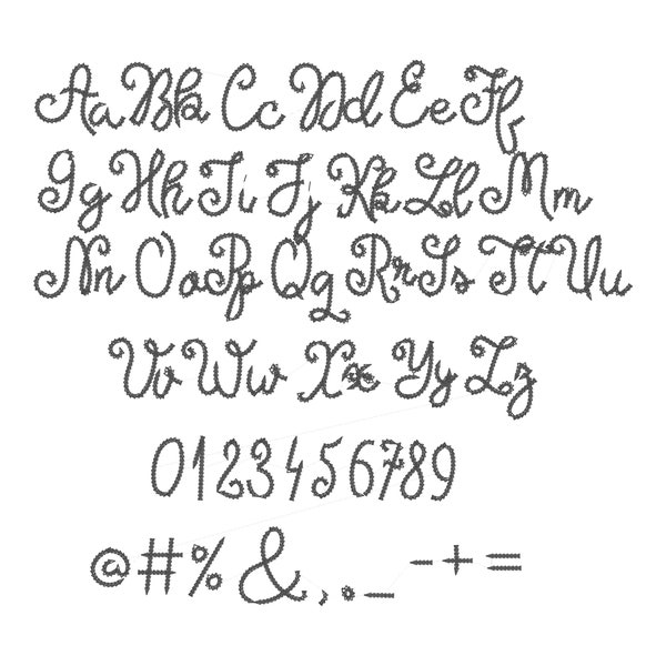 Hand Stitch Embroidery Font Etsy