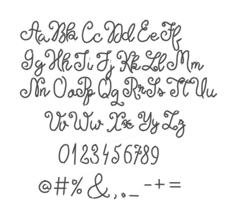 2 Cursive Chain Stitch Embroidery Font for Machine Etsy