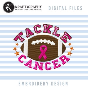 Football Cancer Awareness Machine Embroidery Design: 2in - 8in
